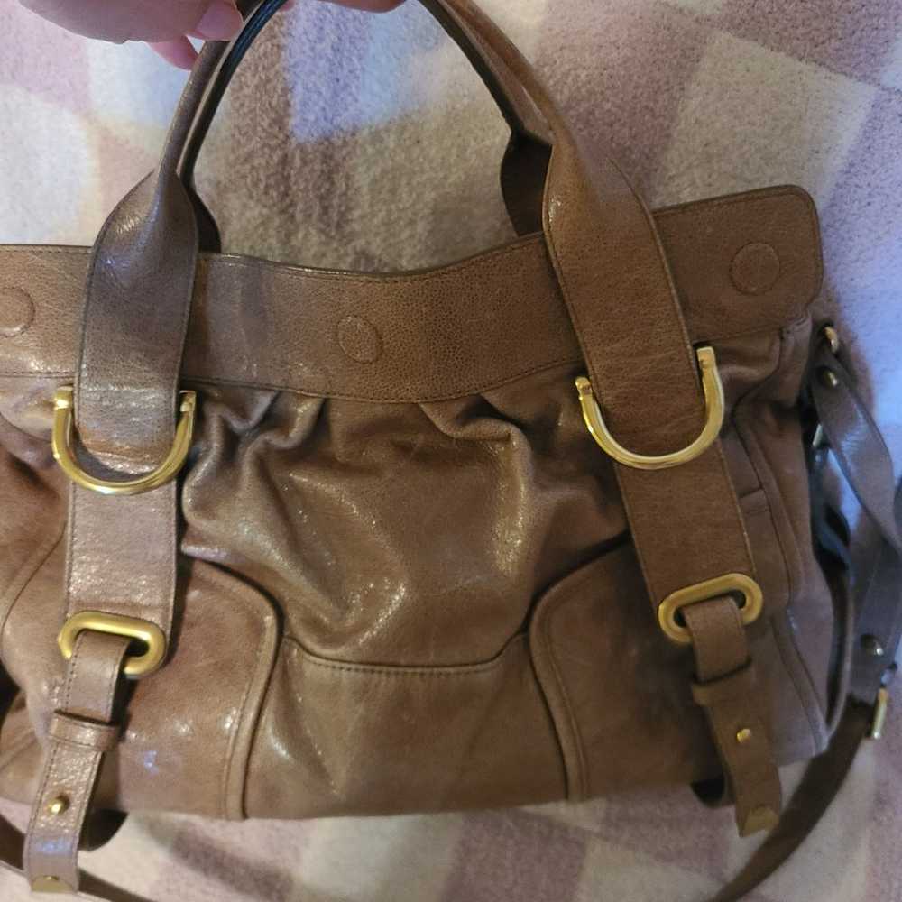 Kooba leather brown satchel handbag - image 2