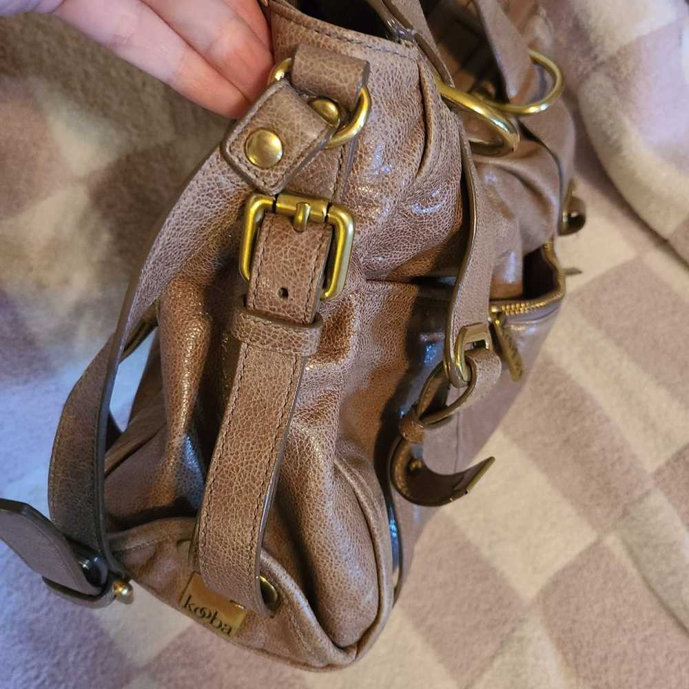 Kooba leather brown satchel handbag - image 5