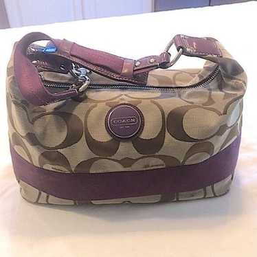 Coach E1094-F15197 Beige/Brown Monogram -Purple s… - image 1