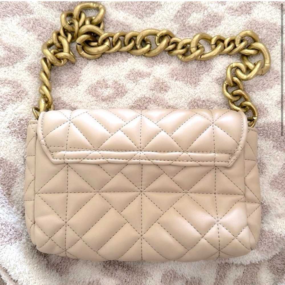 Zara Quilted Bag Gold Chain Strap Shoulder Bag Be… - image 3