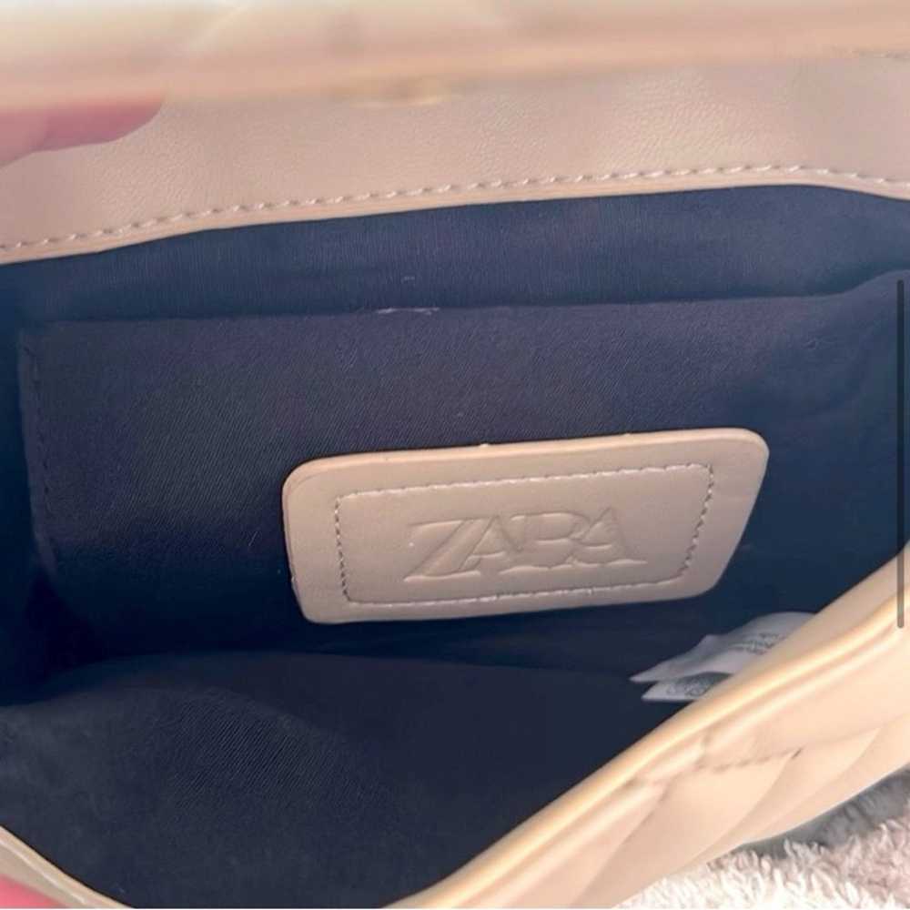 Zara Quilted Bag Gold Chain Strap Shoulder Bag Be… - image 5
