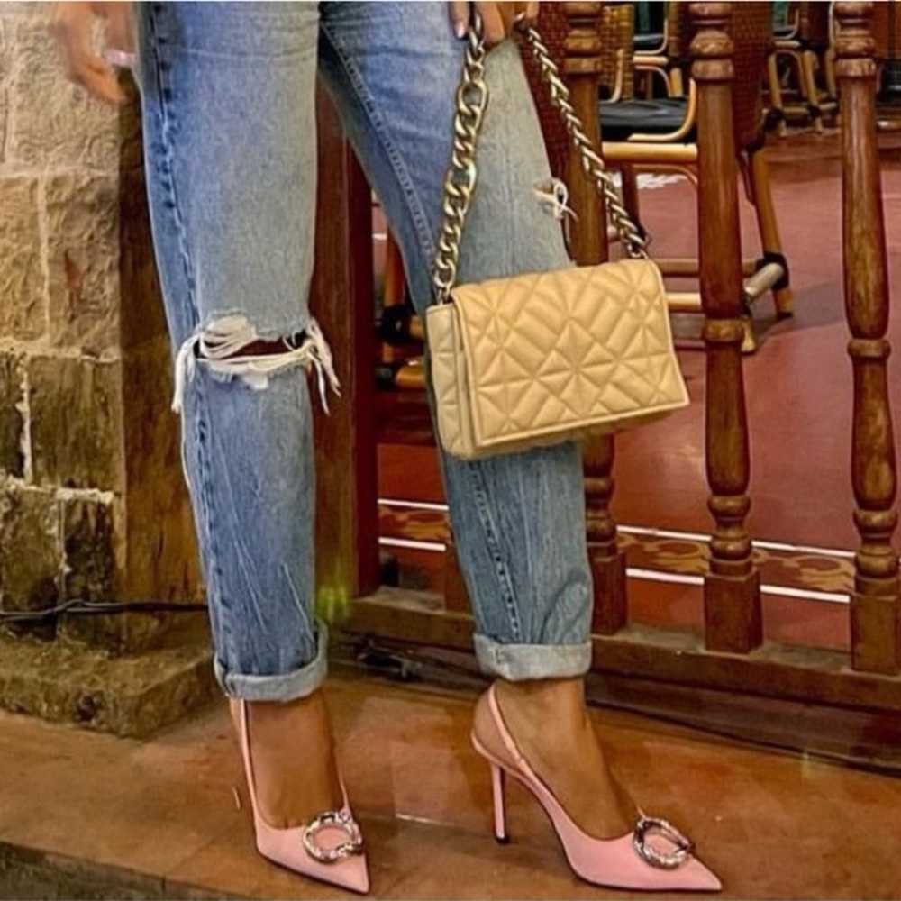 Zara Quilted Bag Gold Chain Strap Shoulder Bag Be… - image 6