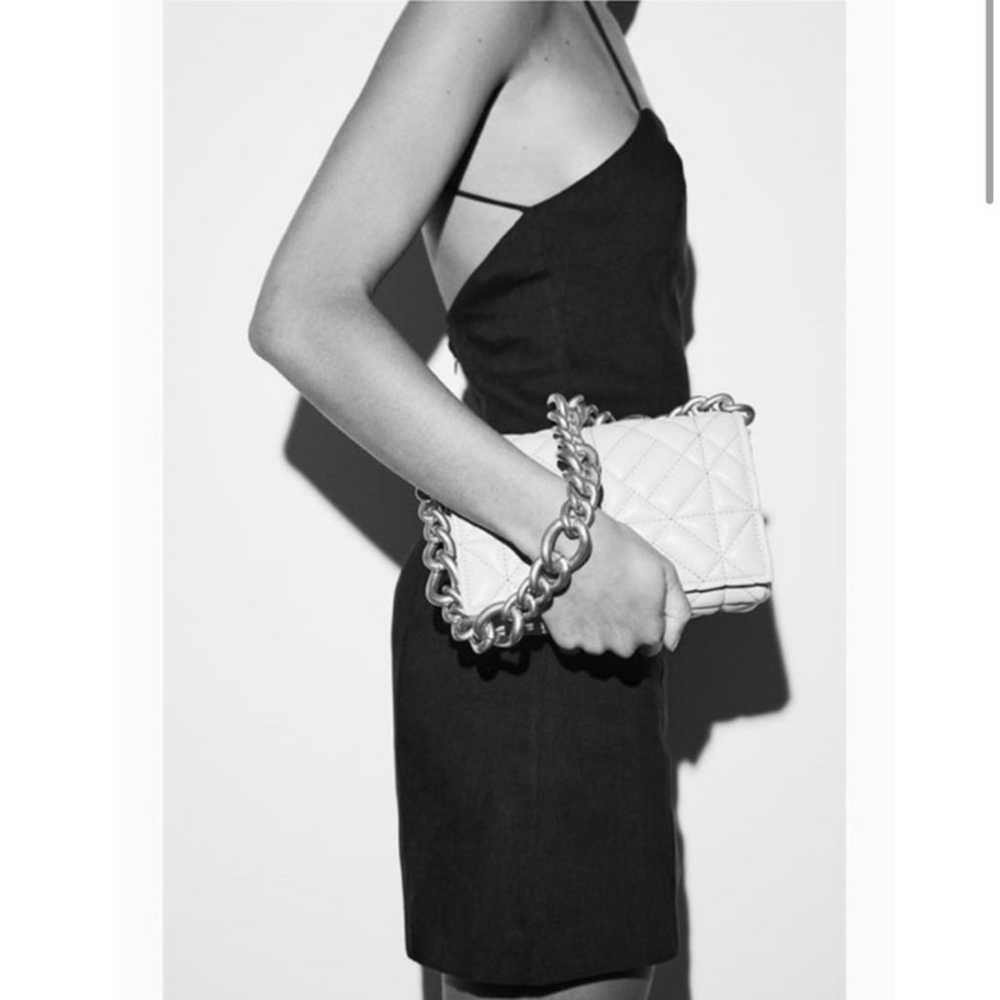 Zara Quilted Bag Gold Chain Strap Shoulder Bag Be… - image 7