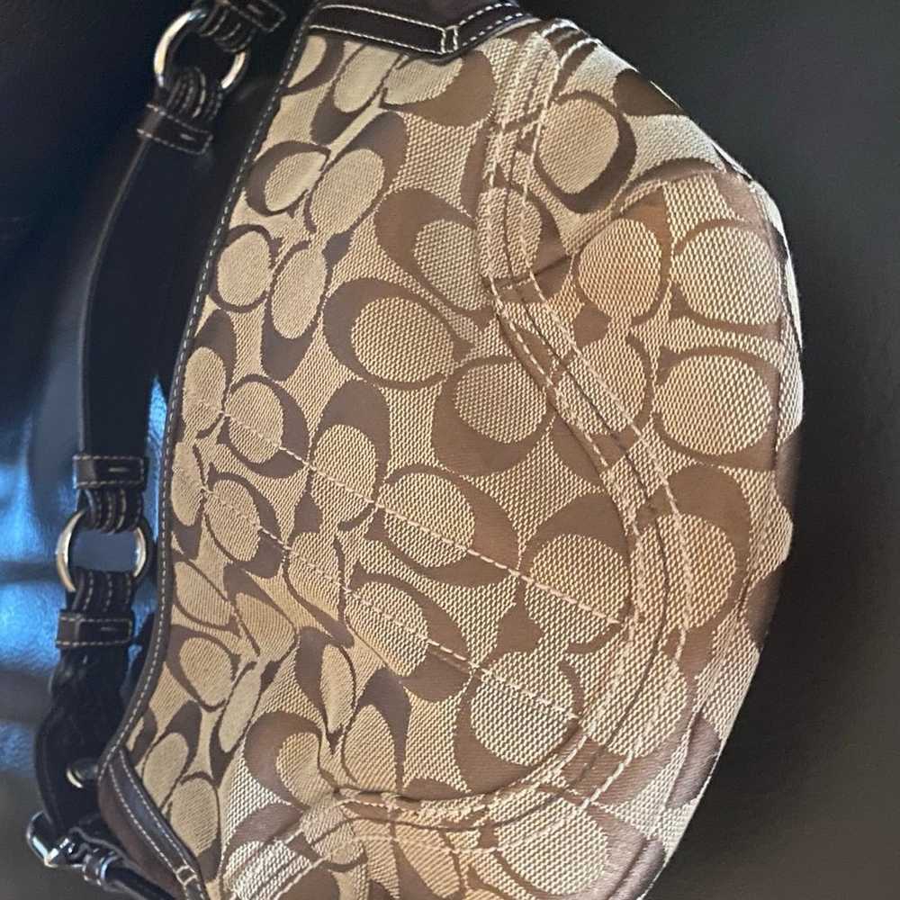 Coach Brown Signature Mini Shoulder Bag HoBo A06K… - image 3