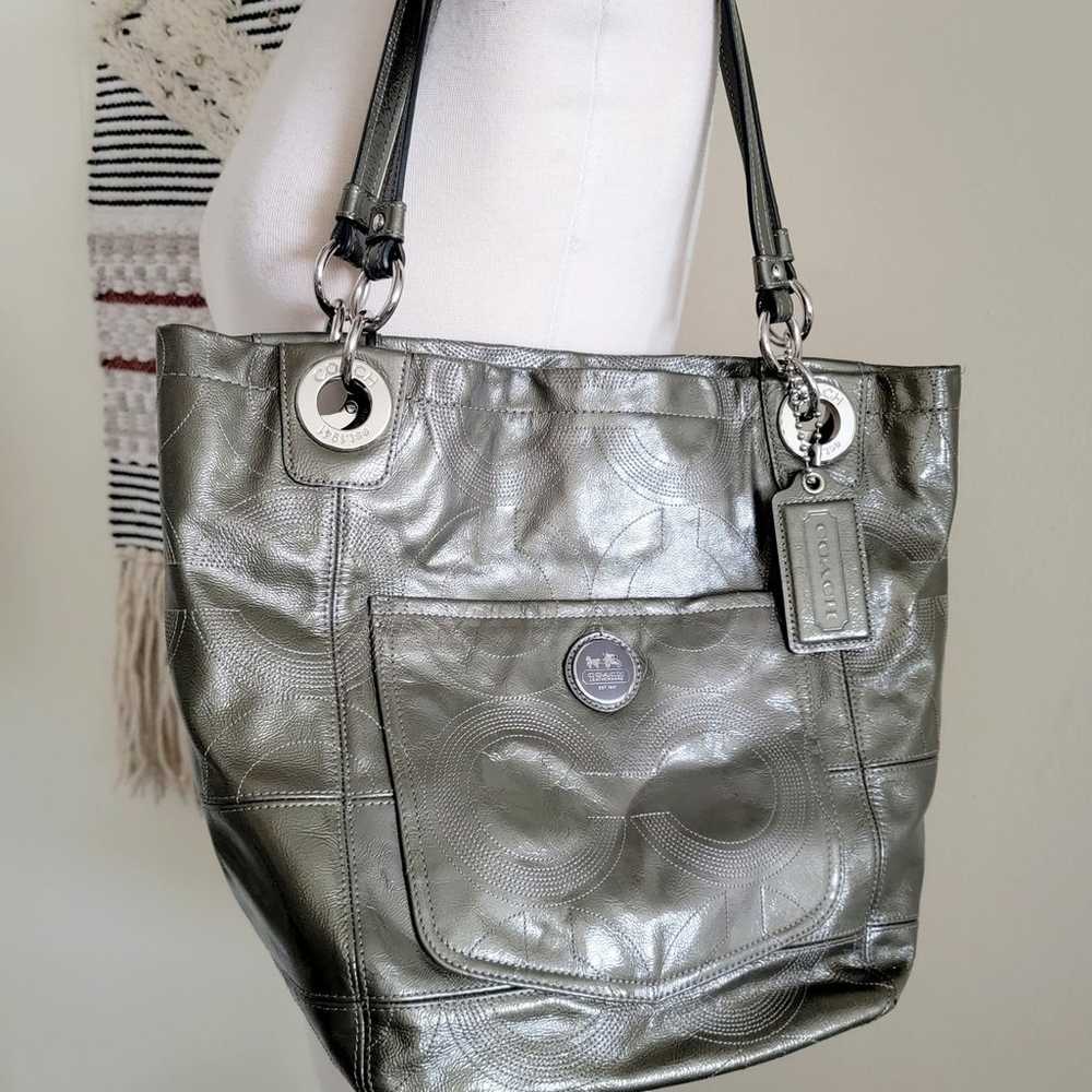 Coach metallic shoulder bag purse - image 2