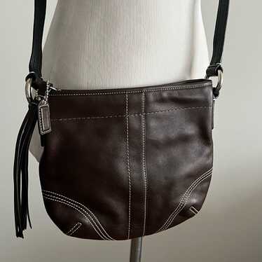 Vintage Brown leather coach crossbody - image 1