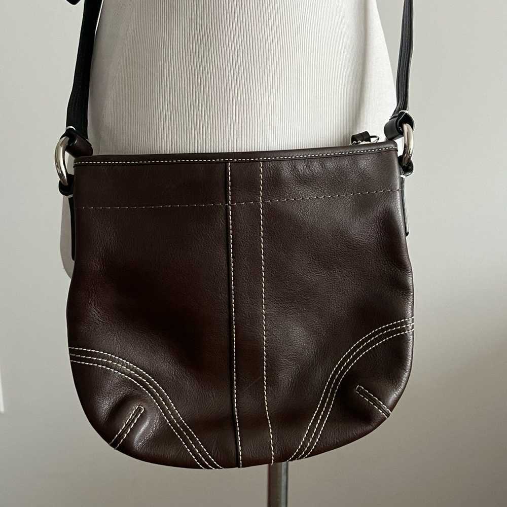 Vintage Brown leather coach crossbody - image 2