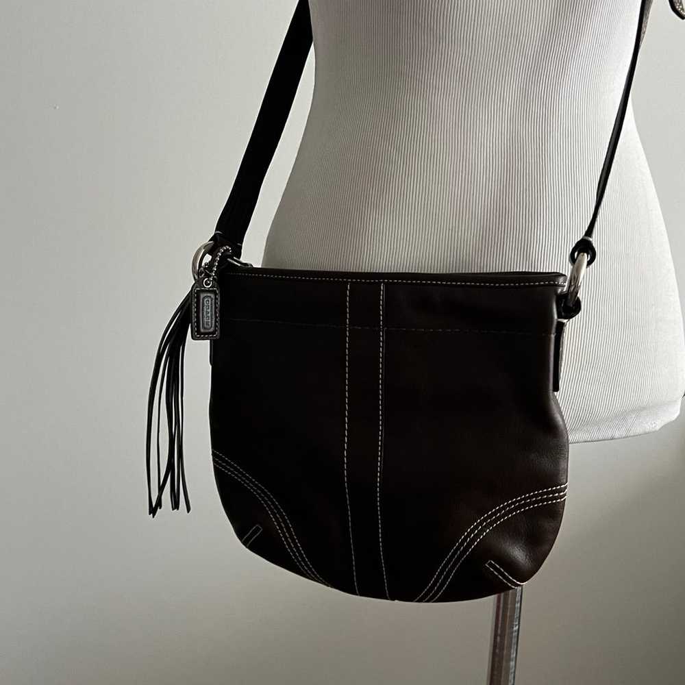 Vintage Brown leather coach crossbody - image 3