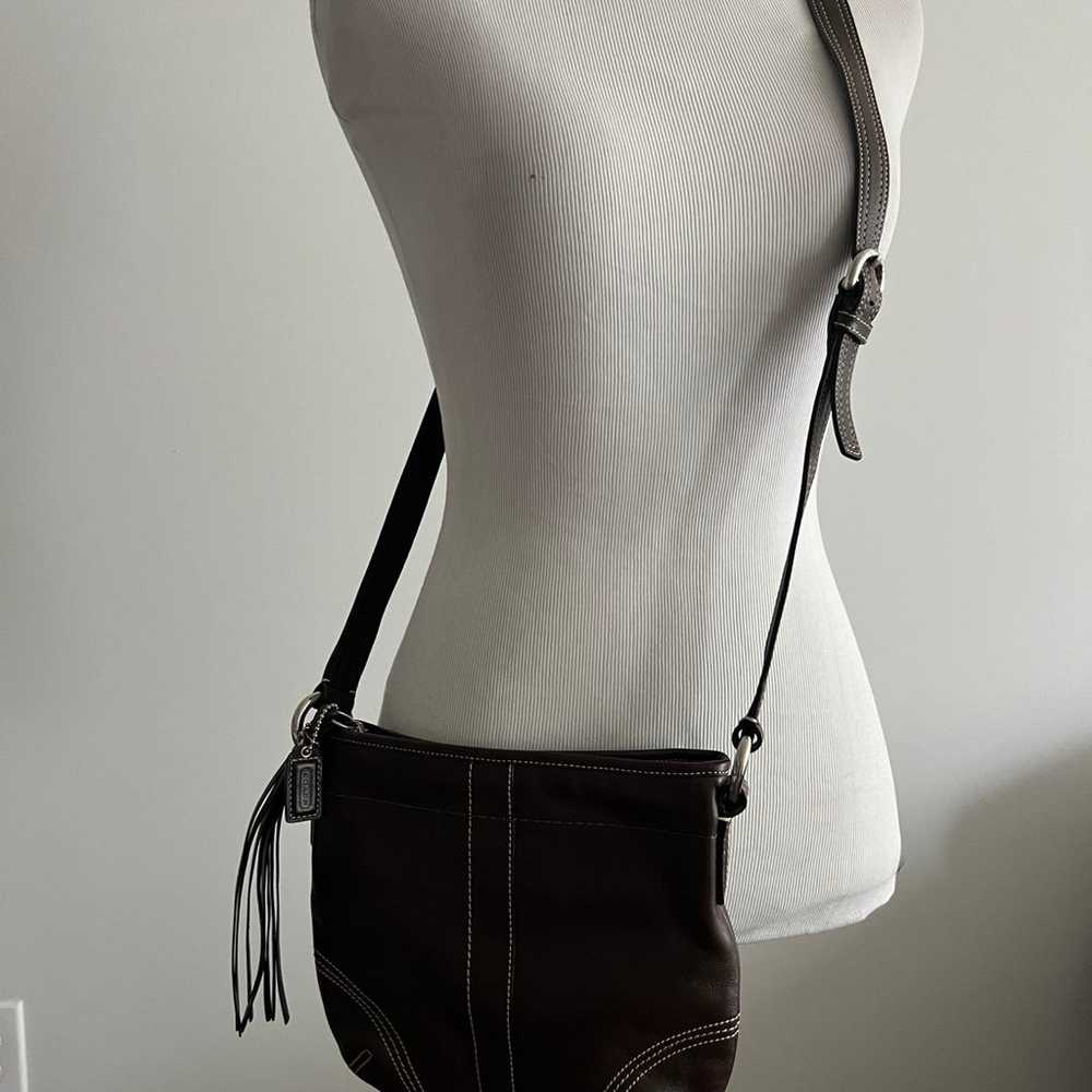 Vintage Brown leather coach crossbody - image 4