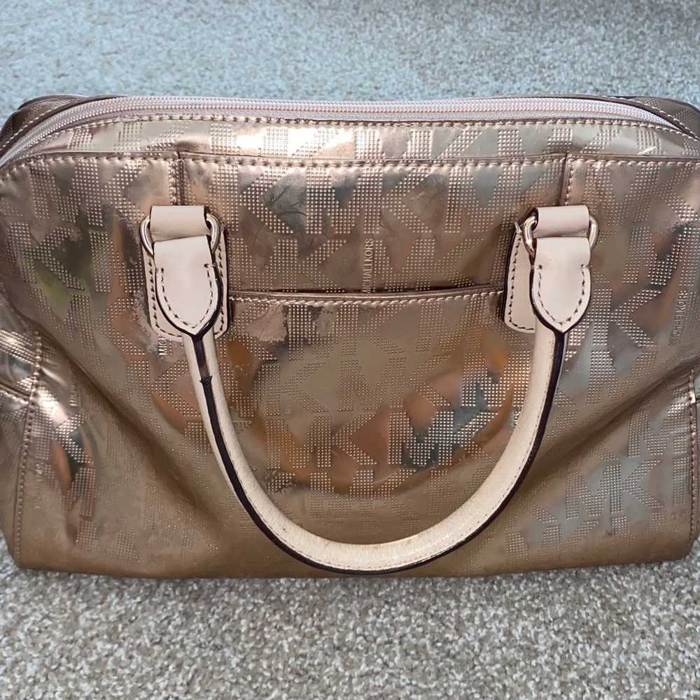 GUC Michael Kors rose gold hangbag, purse, tote b… - image 3