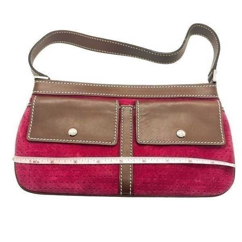 Lambertson Truex Shoulder Bag Pink Suede Brown Pu… - image 6