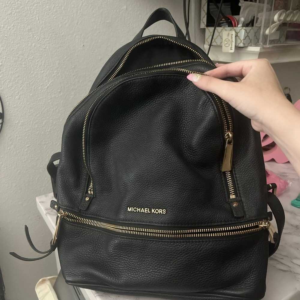 Michael Kors Black Leather Backpack - image 1