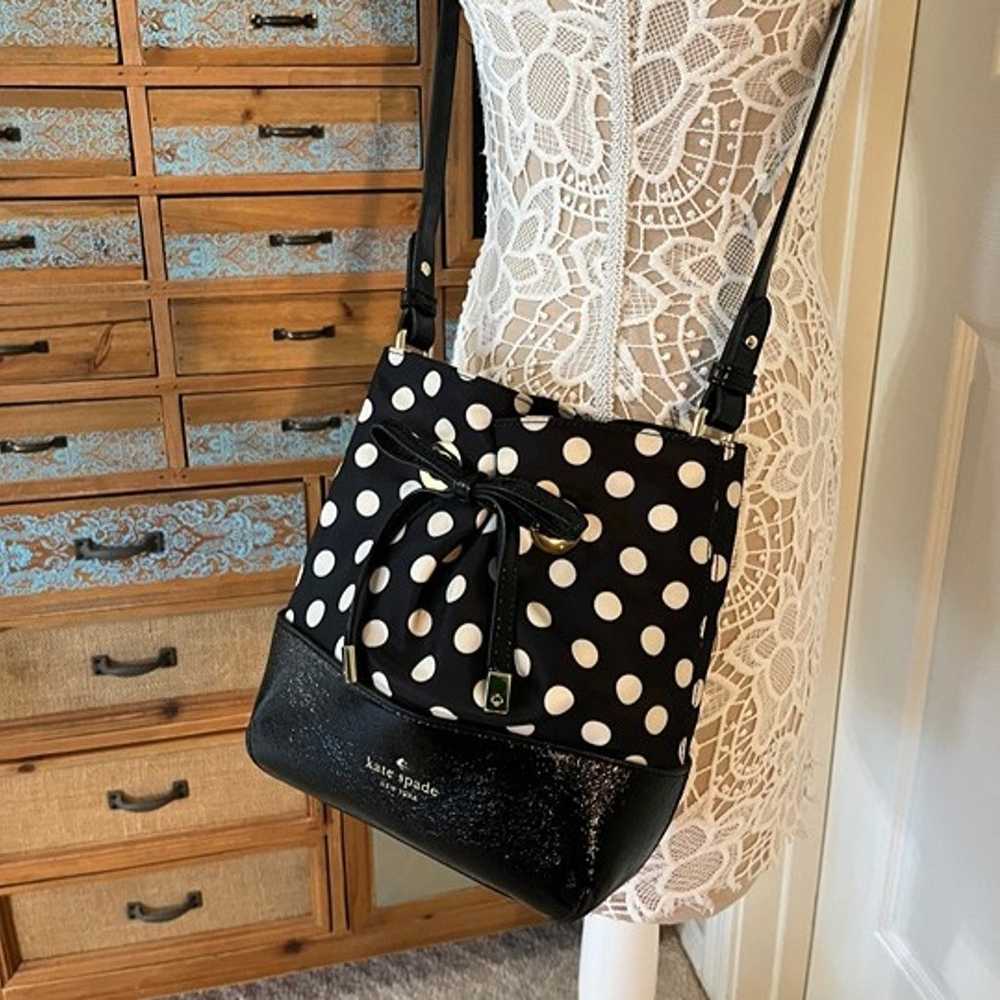 Kate Spade Polka Dot/ Bow Bucket Crossbody Bag - … - image 8