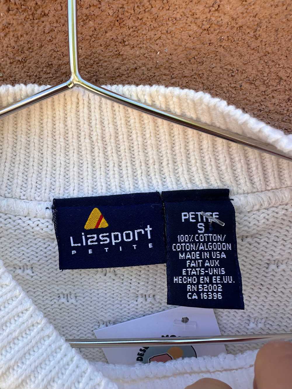 LizSport Cropped Petite Cream Cotton Sweater - image 4