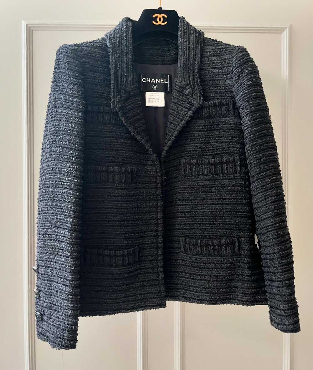 Product Details Chanel Navy Pleated Tweed Jacket - image 2