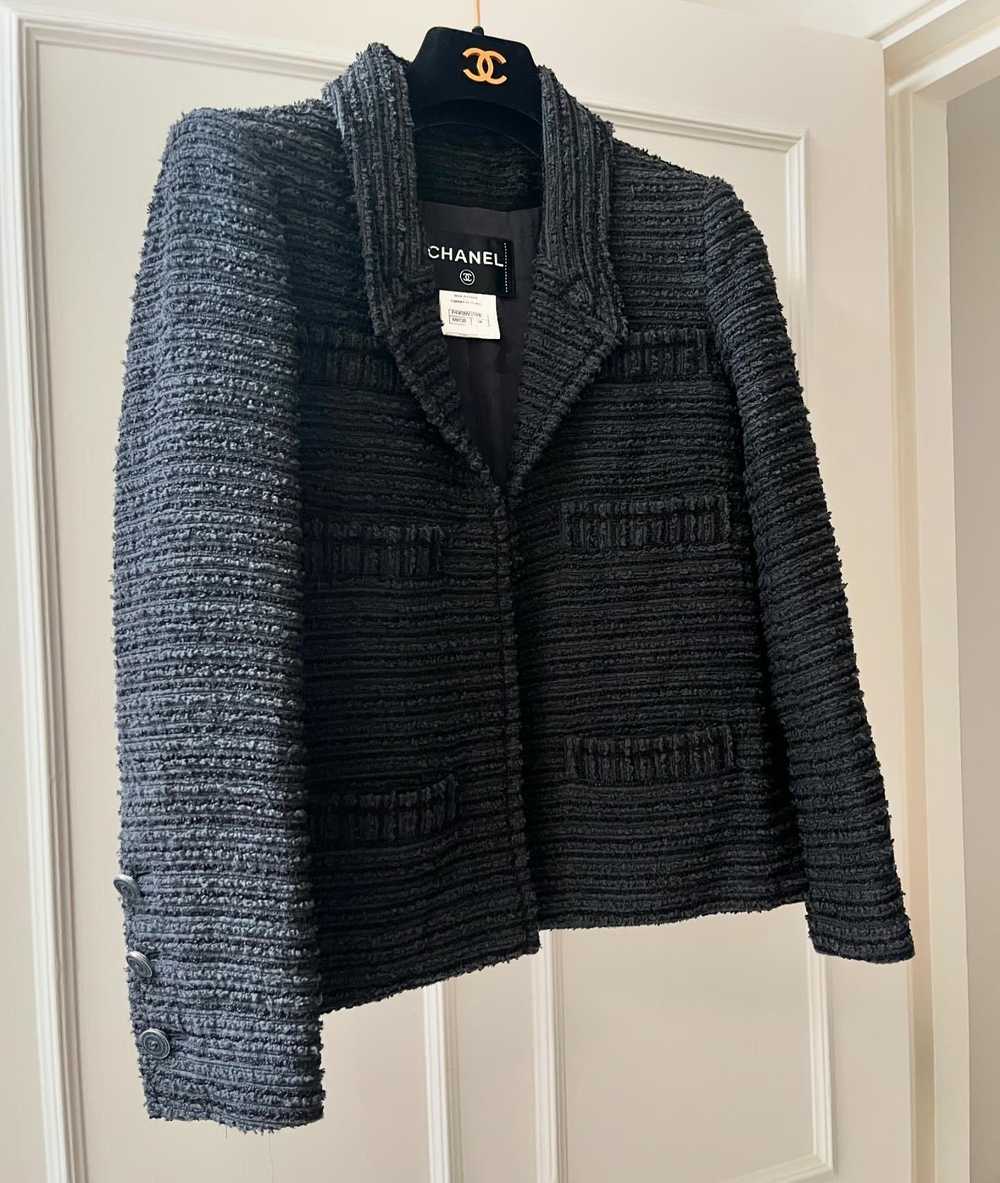 Product Details Chanel Navy Pleated Tweed Jacket - image 3