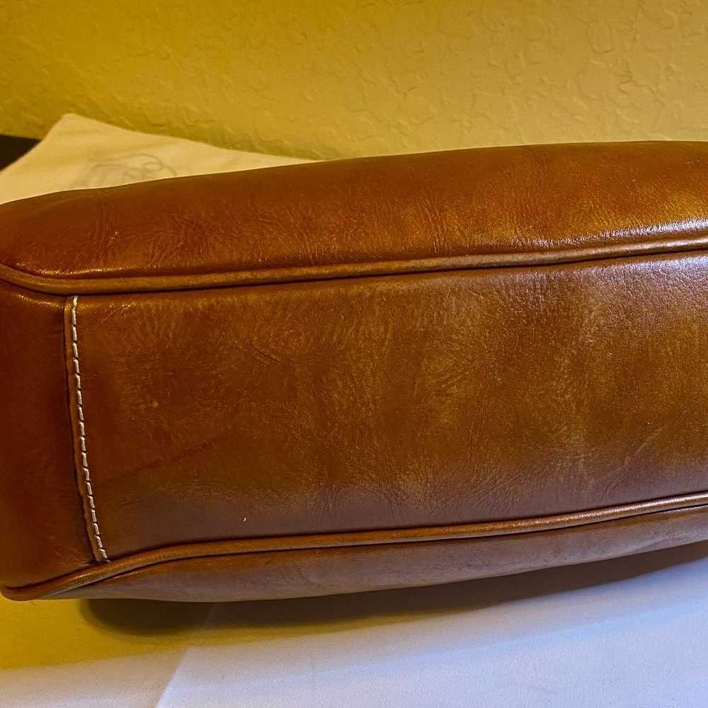 Vintage PATRICIA NASH 100% Leather Handbag Brown … - image 5