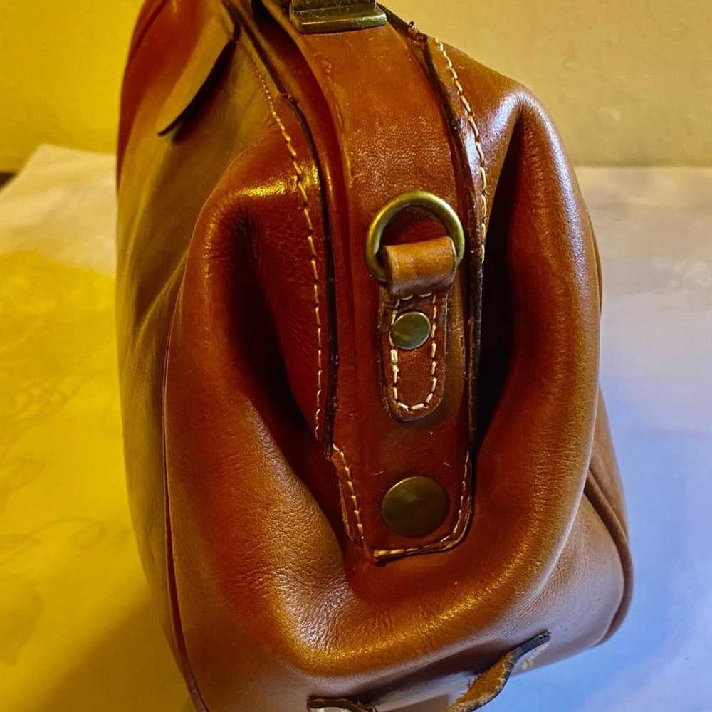 Vintage PATRICIA NASH 100% Leather Handbag Brown … - image 6