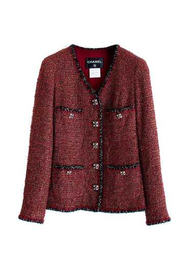 Product Details Chanel Red Lesage Tweed Jacket - image 1