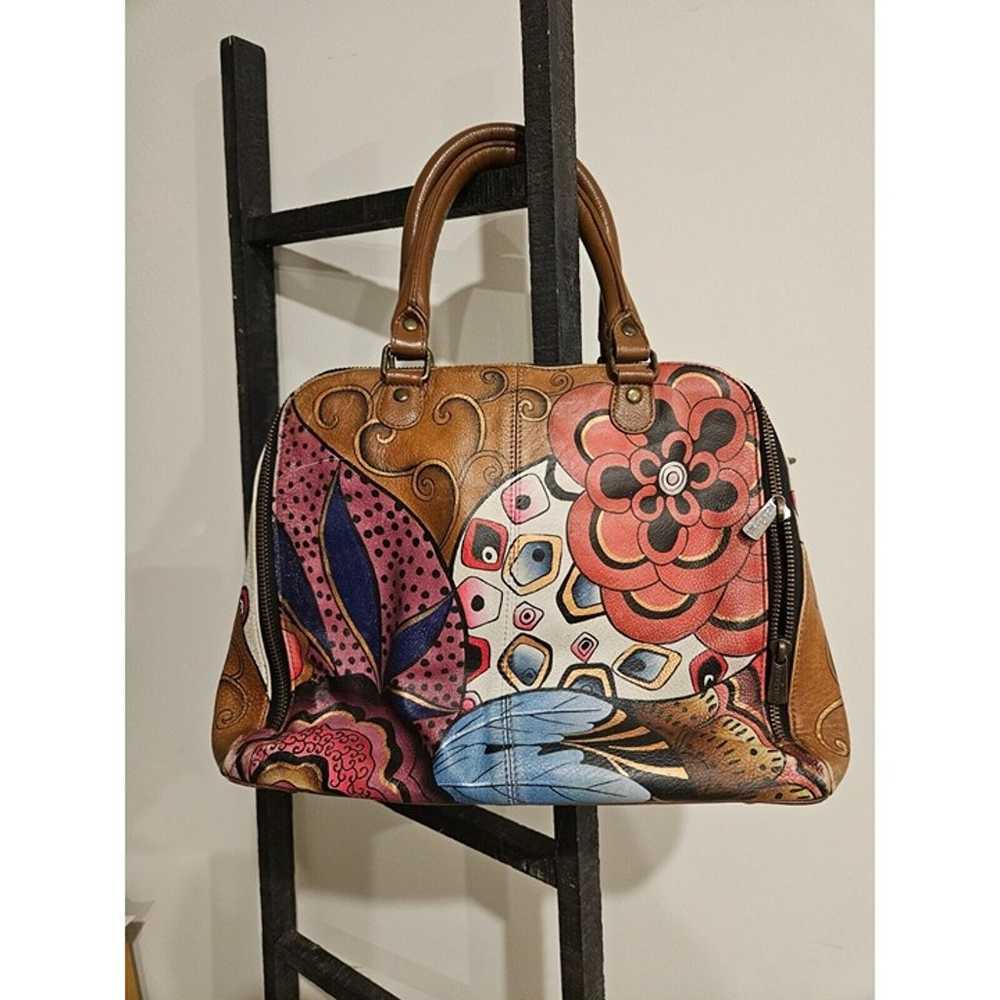 Anuschka Leather Hand Painted Abstract  Bag  Mult… - image 2