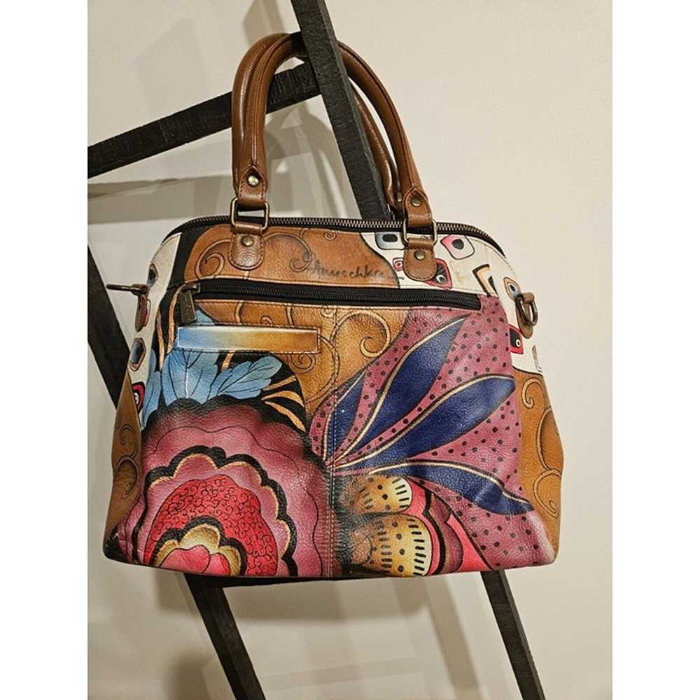 Anuschka Leather Hand Painted Abstract  Bag  Mult… - image 3
