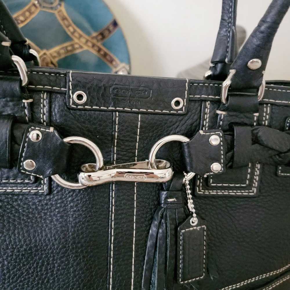 Coach black hampton shoulder bag with tassel charm - image 7