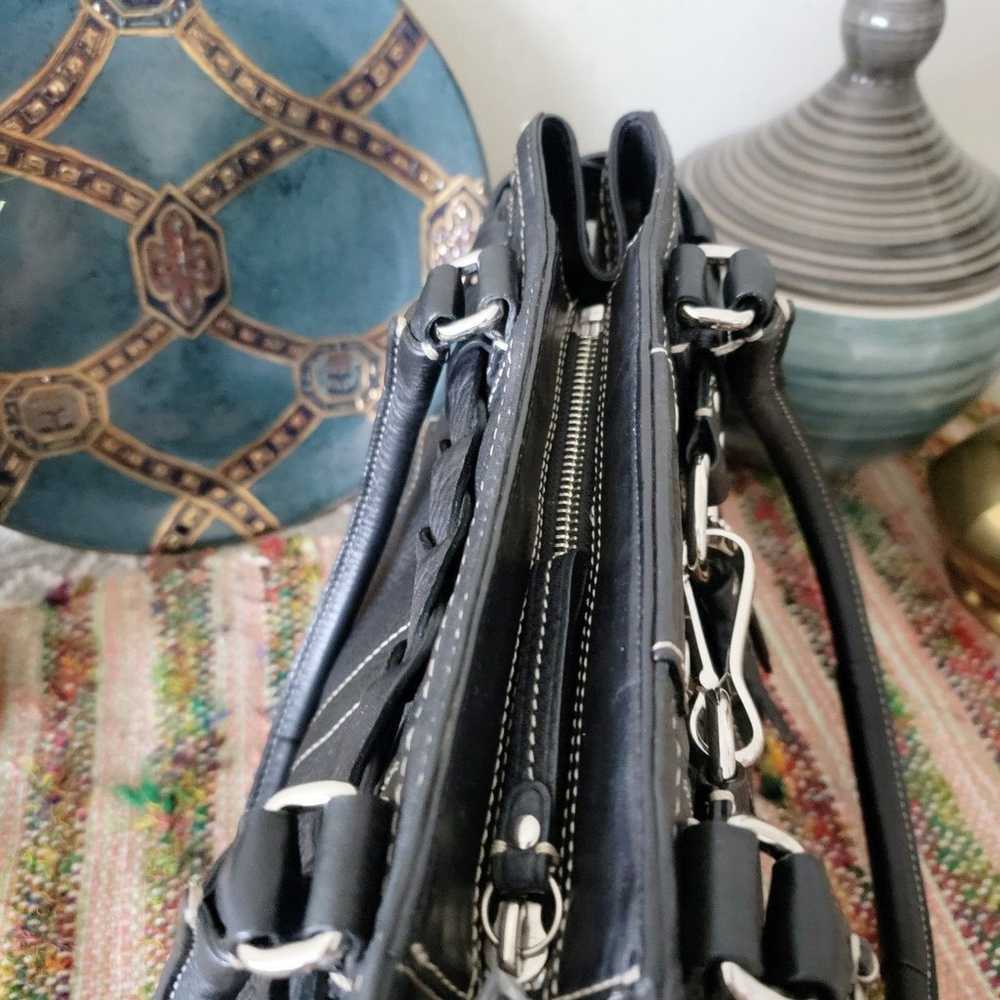 Coach black hampton shoulder bag with tassel charm - image 9