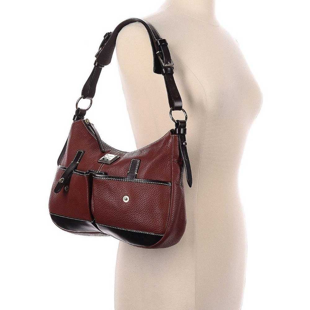 Dooney & Bourke Brown Pebbled Leather Shoulder Bag - image 3