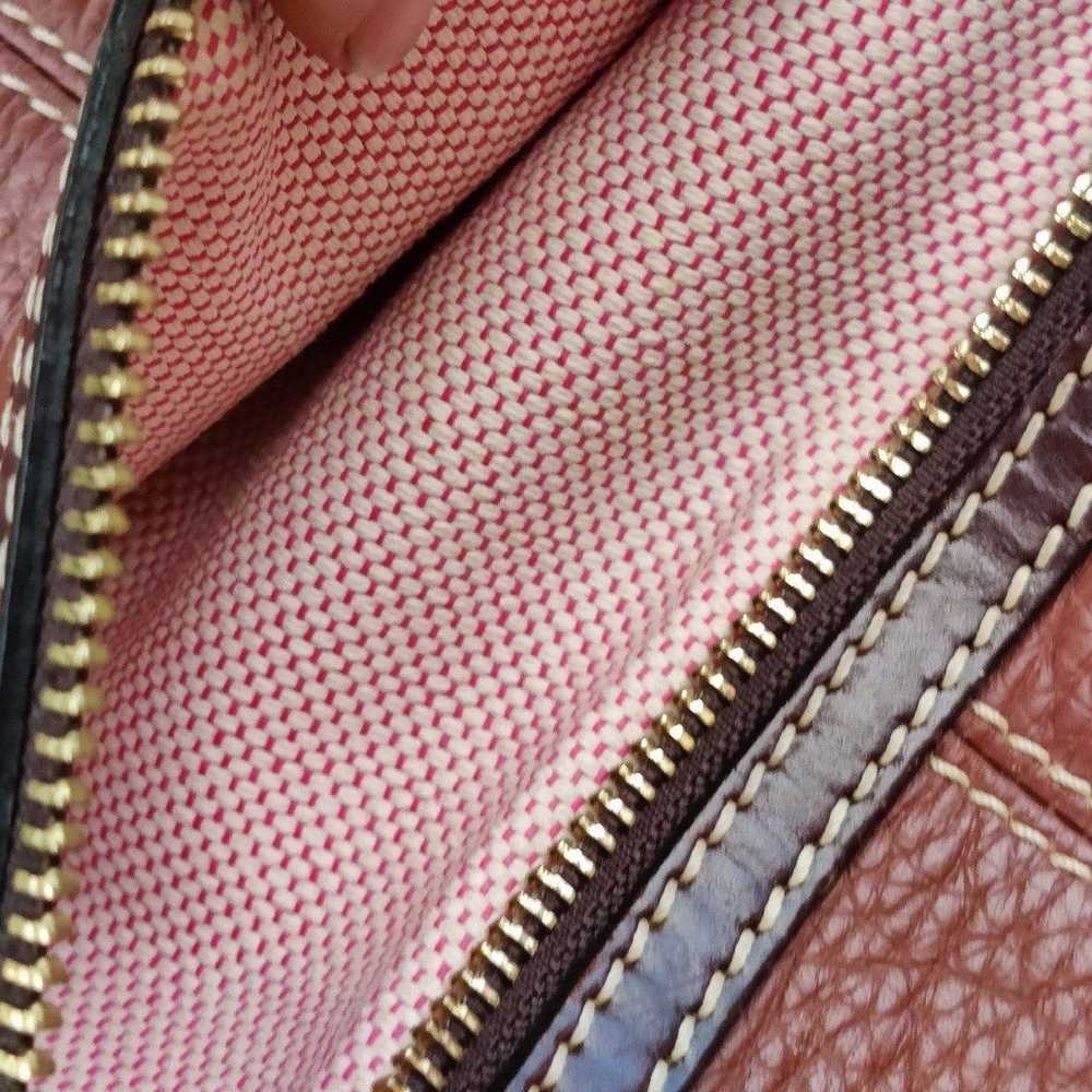 Dooney & Bourke Brown Pebbled Leather Shoulder Bag - image 6
