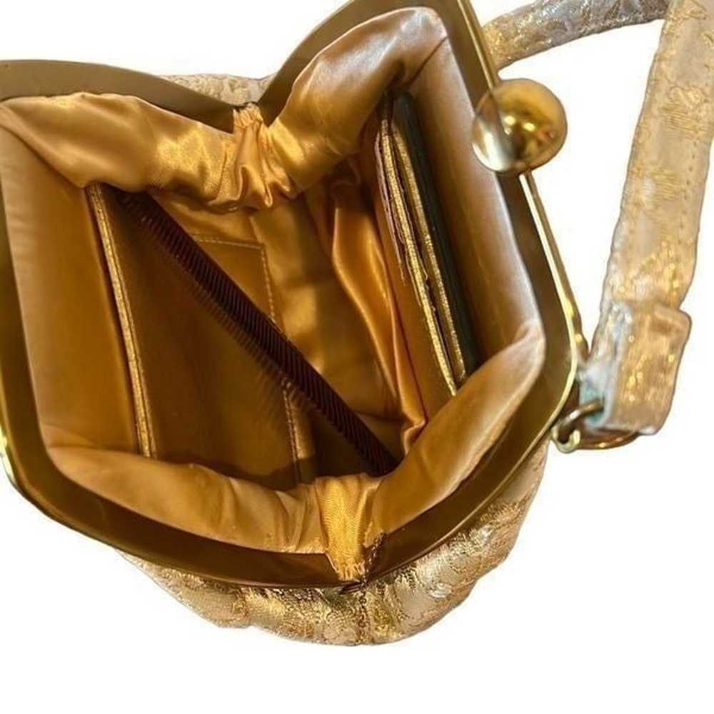 Vintage MM Gold Rare Tone Evening Bag Purse & Lon… - image 2