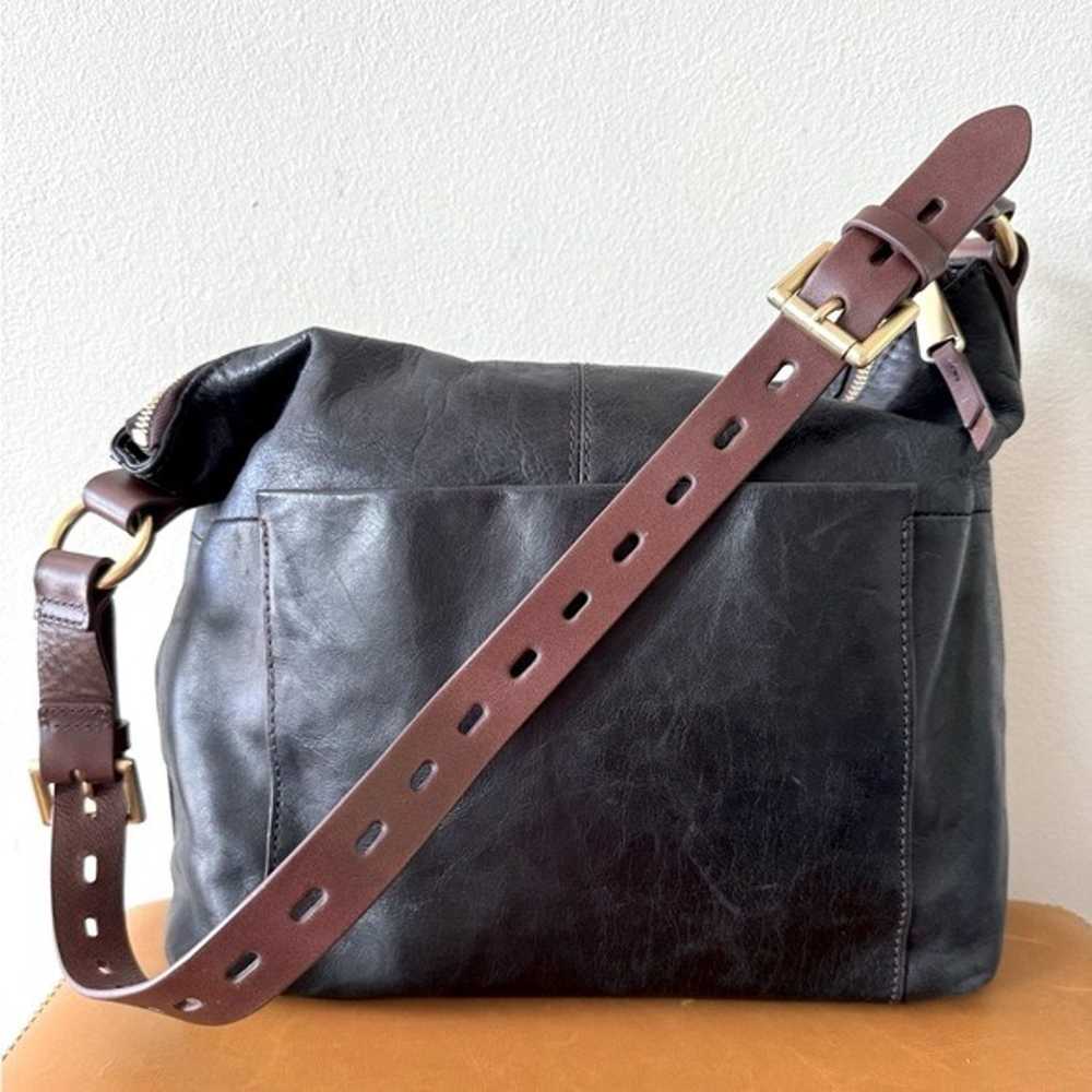 Hobo Charlie Shoulder Bag, Black & Brown strap - image 1