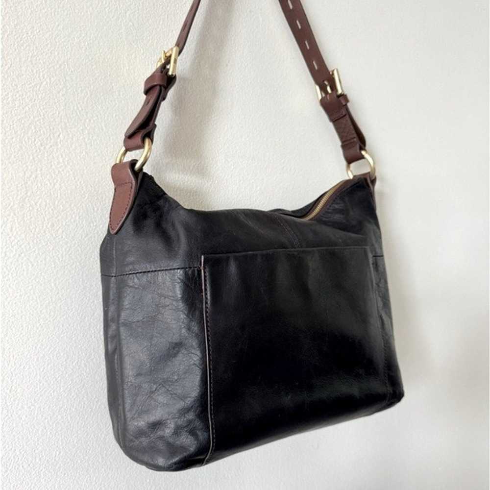 Hobo Charlie Shoulder Bag, Black & Brown strap - image 2