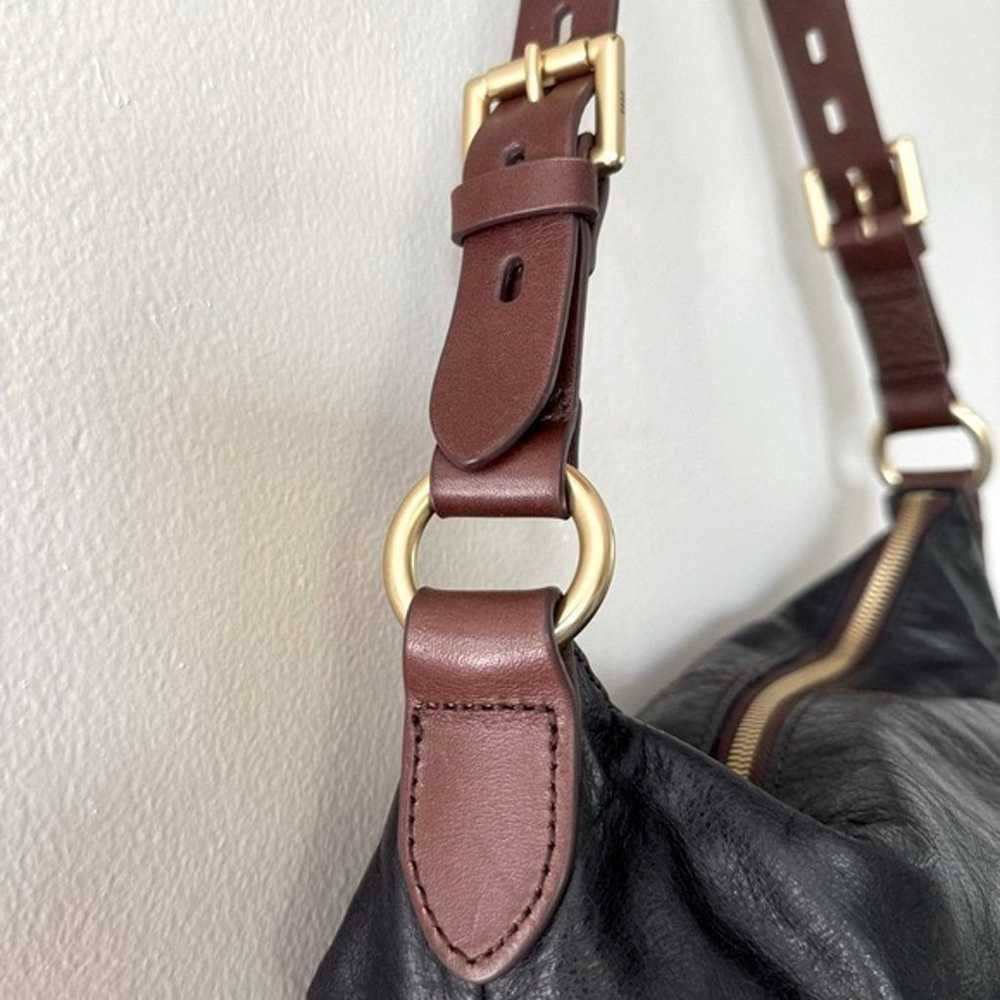 Hobo Charlie Shoulder Bag, Black & Brown strap - image 4