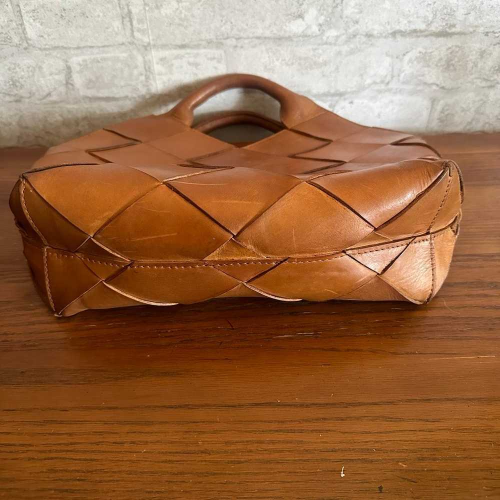 Parker Clay Brown Rust Woven Leather Acacia Cross… - image 4