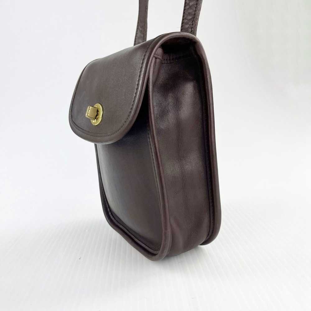 Vintage Coach Scooter Sidepack Brown Leather Cros… - image 4