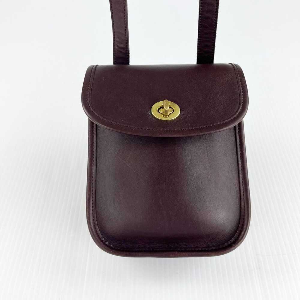 Vintage Coach Scooter Sidepack Brown Leather Cros… - image 6