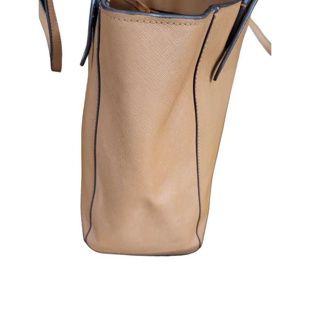 Tory Burch Womens Tote Bag Beige Leather Dual Han… - image 6