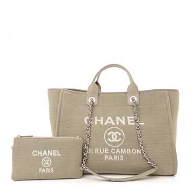 CHANEL Mixed Fibers Medium Deauville Tote Grey - image 1