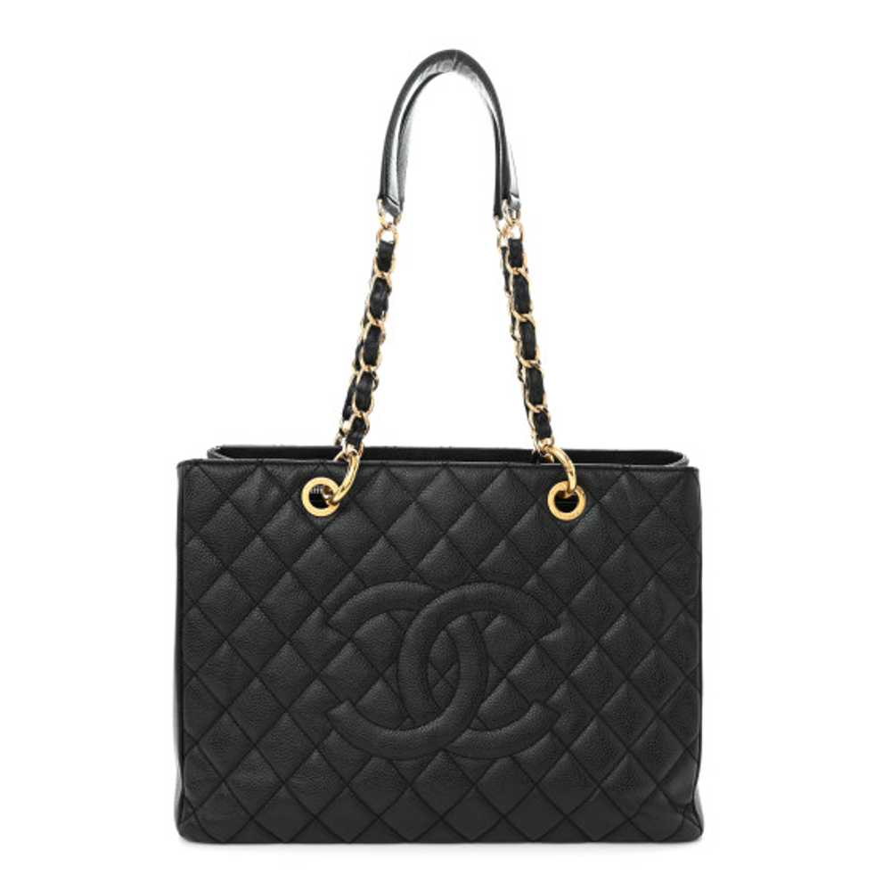 CHANEL Caviar Quilted Grand Shopping Tote GST Bla… - image 1