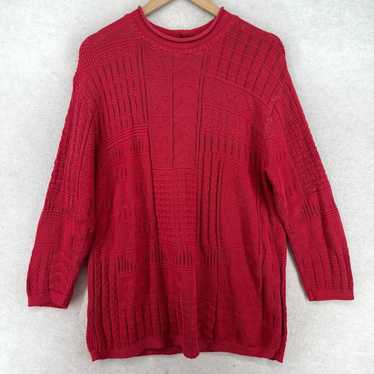 Vintage CABIN CREEK Sweater Womens L Chunky Jacqu… - image 1