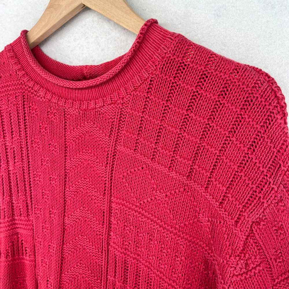 Vintage CABIN CREEK Sweater Womens L Chunky Jacqu… - image 2