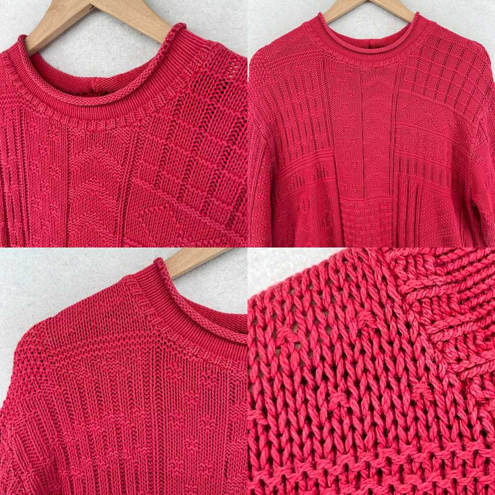 Vintage CABIN CREEK Sweater Womens L Chunky Jacqu… - image 4