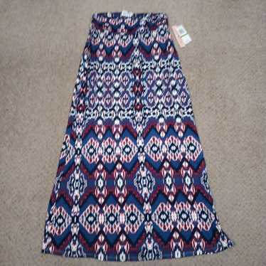 Vintage Sequin Hearts Skirt Large Maxi Long Blue … - image 1
