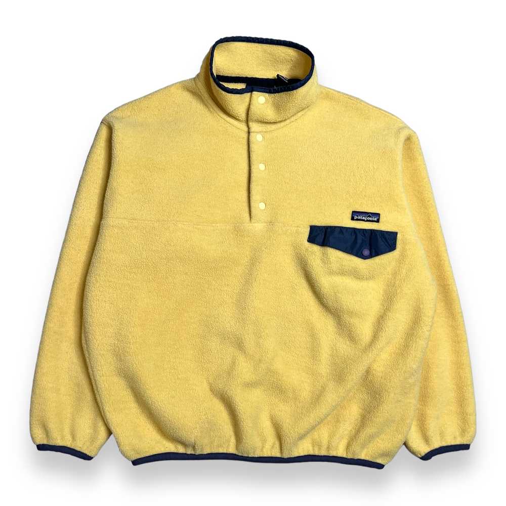 1996 Patagonia Synchilla Snap-T, Yellow/ Blue (L) - image 1