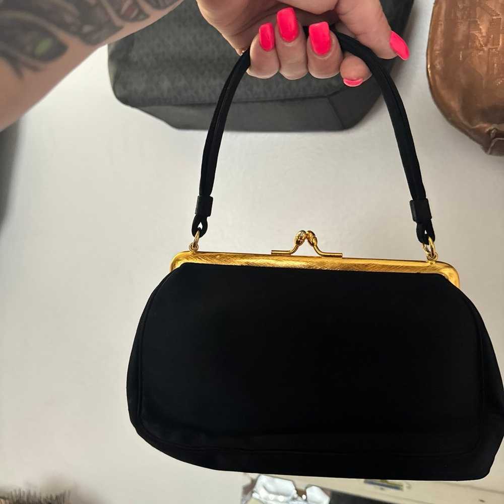 Beinen Davis black and gold vintage handbag - image 5