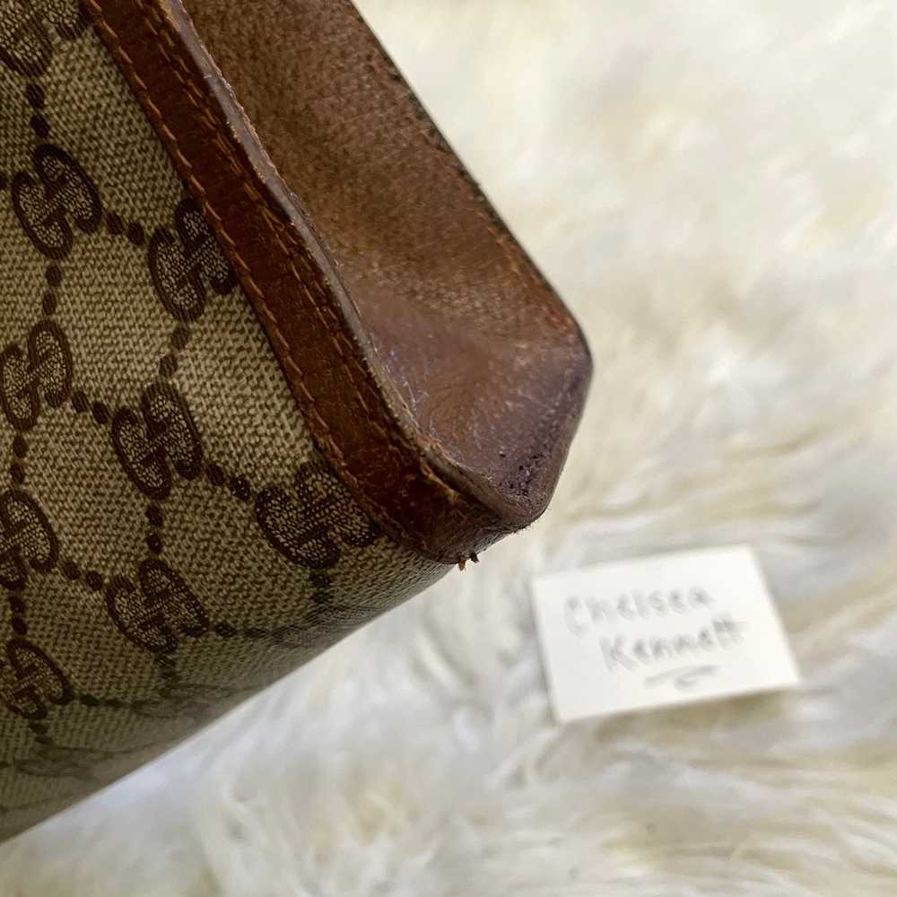 Gucci Vintage Clutch Brown Web Bag Logo Monogram … - image 9