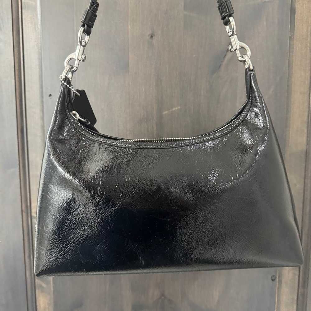Coach Juliet Shoulder Bag in Black Glazed Leather - image 2