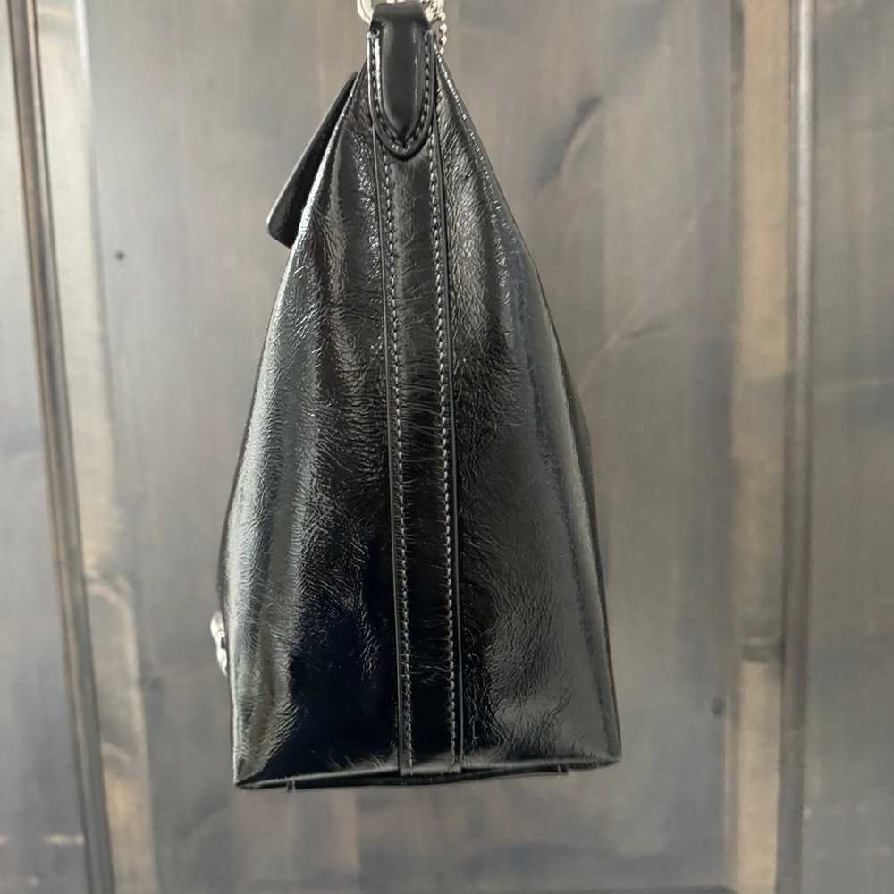 Coach Juliet Shoulder Bag in Black Glazed Leather - image 4