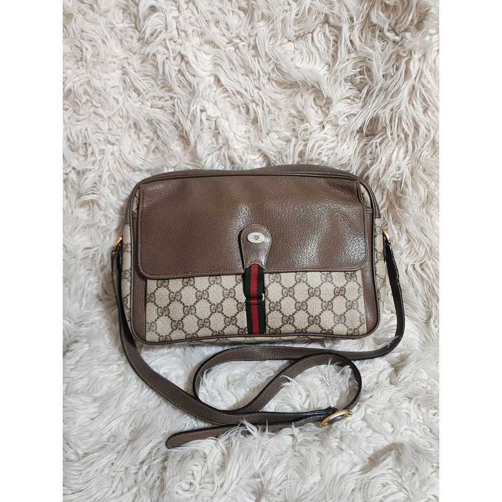 Vintage 80's Gucci Leather Cross body "School Bag" - image 1