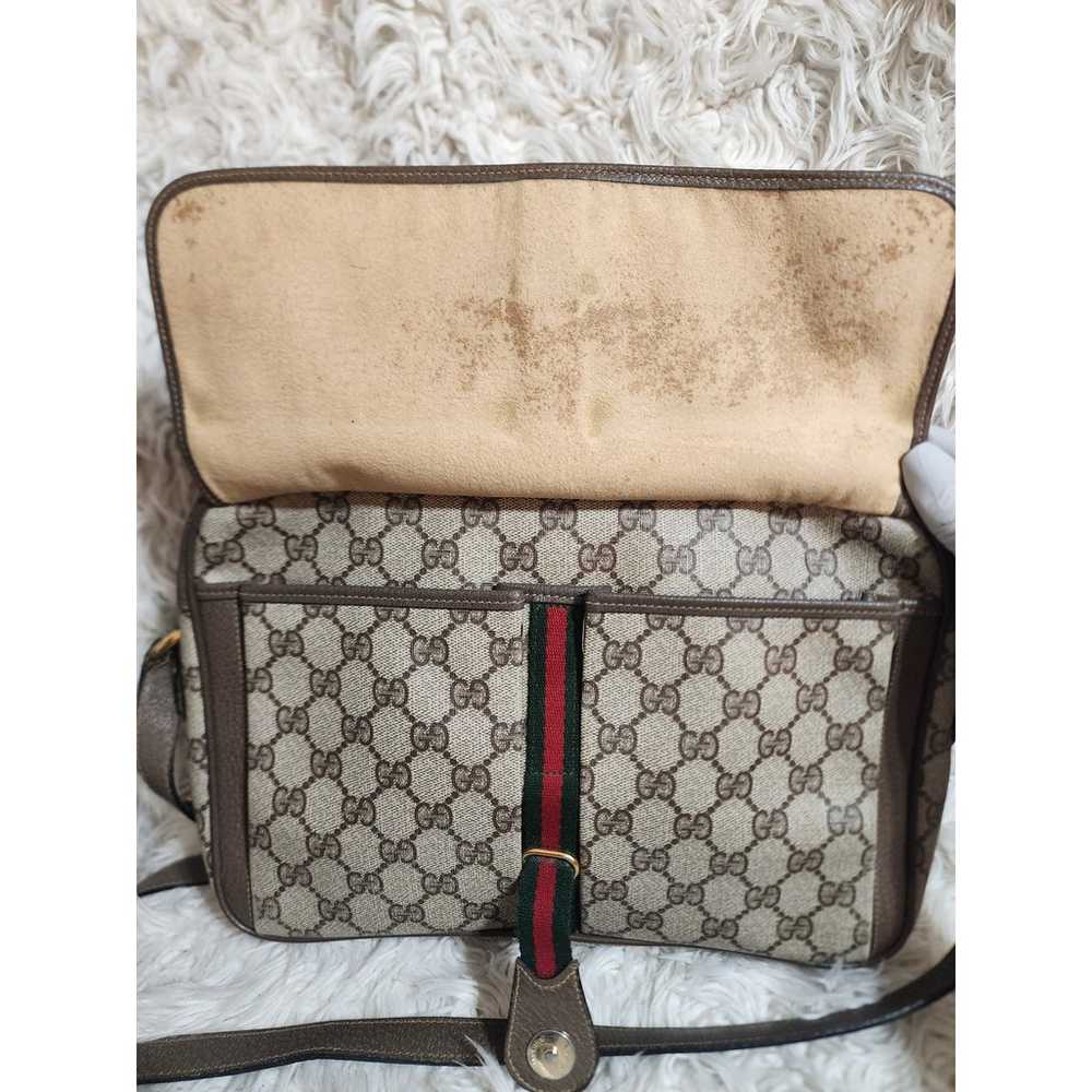 Vintage 80's Gucci Leather Cross body "School Bag" - image 8
